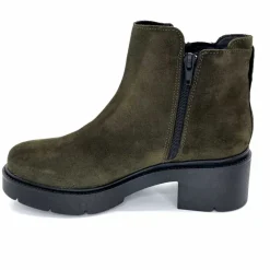Basic|Bottines<Ivoire0351a Bottines à Talon Ivoire 4621113 Daim Olive Vert