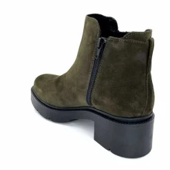 Basic|Bottines<Ivoire0351a Bottines à Talon Ivoire 4621113 Daim Olive Vert