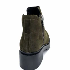 Basic|Bottines<Ivoire0351a Bottines à Talon Ivoire 4621113 Daim Olive Vert