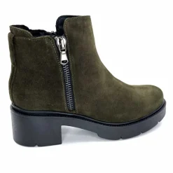 Basic|Bottines<Ivoire0351a Bottines à Talon Ivoire 4621113 Daim Olive Vert
