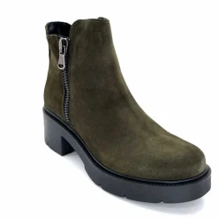 Basic|Bottines<Ivoire0351a Bottines à Talon Ivoire 4621113 Daim Olive Vert