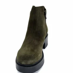 Basic|Bottines<Ivoire0351a Bottines à Talon Ivoire 4621113 Daim Olive Vert