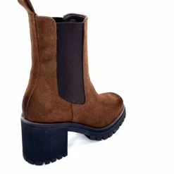 Rock|Bottines<Ivoire0235a Bottines à Talon Ivoire 28115 Daim Marron