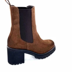 Rock|Bottines<Ivoire0235a Bottines à Talon Ivoire 28115 Daim Marron