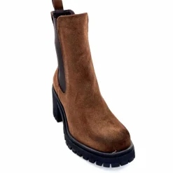 Rock|Bottines<Ivoire0235a Bottines à Talon Ivoire 28115 Daim Marron