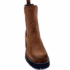 Rock|Bottines<Ivoire0235a Bottines à Talon Ivoire 28115 Daim Marron