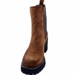 Rock|Bottines<Ivoire0235a Bottines à Talon Ivoire 28115 Daim Marron