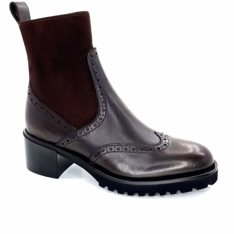 Basic|Bottines<Triver Flight Bottines à Talon 773 03 Cuir Marron