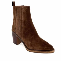 Féminin|Elégant<Alpe Bottines à Talons 5220 Daim Marron