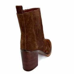 Féminin|Elégant<Alpe Bottines à Talons 5220 Daim Marron