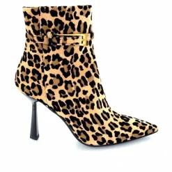 Talon|Animalier<chantal Bottines à talons 2365 Daim Maculato Léo Camel