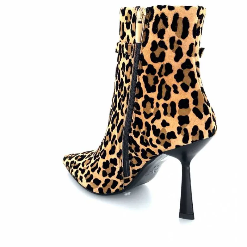 Talon|Animalier<chantal Bottines à talons 2365 Daim Maculato Léo Camel