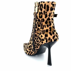 Talon|Animalier<chantal Bottines à talons 2365 Daim Maculato Léo Camel