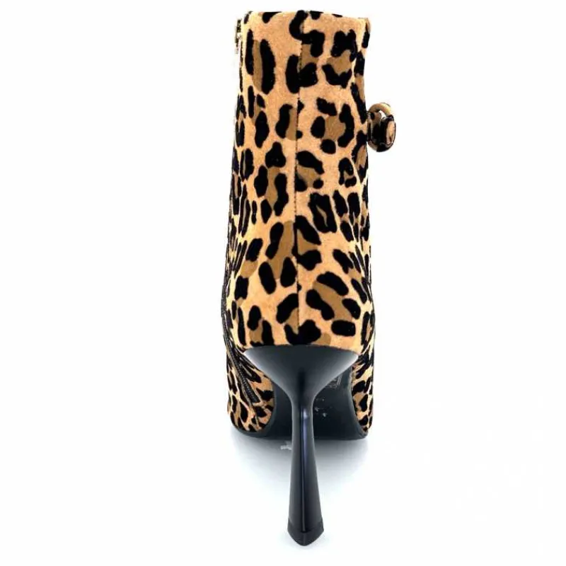 Talon|Animalier<chantal Bottines à talons 2365 Daim Maculato Léo Camel
