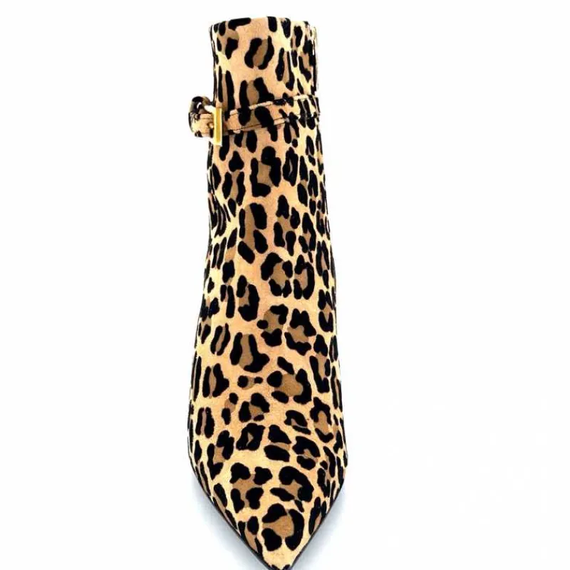 Talon|Animalier<chantal Bottines à talons 2365 Daim Maculato Léo Camel