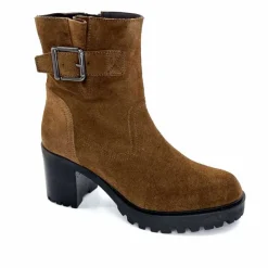 Talon|Elégant<We Do Bottines à Talons Ivoire 99856 Daim Foncé Marron