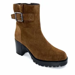 Talon|Elégant<We Do Bottines à Talons Ivoire 99856 Daim Foncé Marron