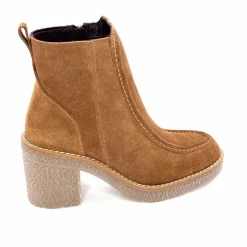 Montagne|Bottines<355-ivoire Bottines à Talons Ivoire 1030 Daim Marron