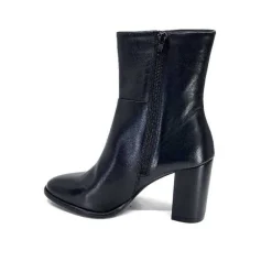 Elégant|Bottines<Ivoire0104a Bottines à Talons Ivoire 52324 Cuir Noir