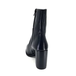 Elégant|Bottines<Ivoire0104a Bottines à Talons Ivoire 52324 Cuir Noir