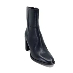 Elégant|Bottines<Ivoire0104a Bottines à Talons Ivoire 52324 Cuir Noir