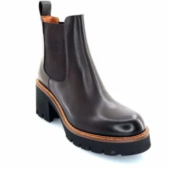 Basic|Bottines<Ivoire0156 Bottines à Talons Ivoire 8751 Carrie Cuir Foncé Marron