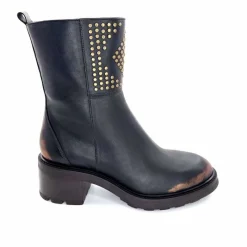 Rock|Bottines<Softwaves Bottines à Talons 9.01.01/006 Cuir Métal Bronze