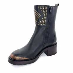 Rock|Bottines<Softwaves Bottines à Talons 9.01.01/006 Cuir Métal Bronze