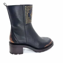 Rock|Bottines<Softwaves Bottines à Talons 9.01.01/006 Cuir Métal Bronze