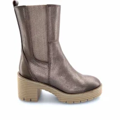 Montagne<Softwaves Bottines à Talons 8.88.18 Cuir Métal Taupe