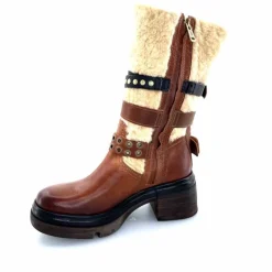 Montagne|Mi-bottes<AS 98 Bottines AS98 A89322 Cuir Fourrure Beige Marron