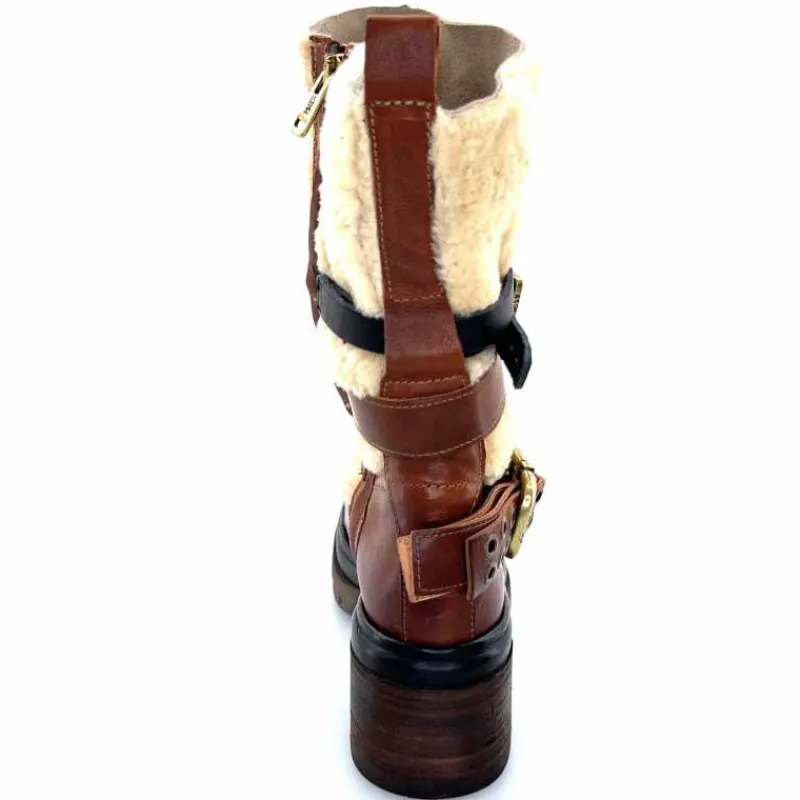 Montagne|Mi-bottes<AS 98 Bottines AS98 A89322 Cuir Fourrure Beige Marron