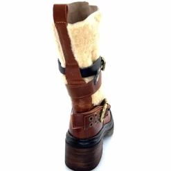 Montagne|Mi-bottes<AS 98 Bottines AS98 A89322 Cuir Fourrure Beige Marron