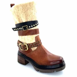 Montagne|Mi-bottes<AS 98 Bottines AS98 A89322 Cuir Fourrure Beige Marron