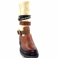 Montagne|Mi-bottes<AS 98 Bottines AS98 A89322 Cuir Fourrure Beige Marron