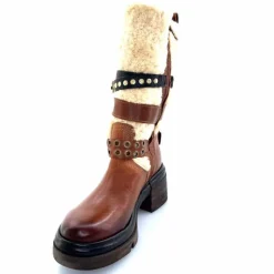 Montagne|Mi-bottes<AS 98 Bottines AS98 A89322 Cuir Fourrure Beige Marron