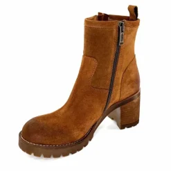 Basic|Bottines<Minka Bottines Bikers à Talons Horace Daim Camel Marron