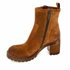 Basic|Bottines<Minka Bottines Bikers à Talons Horace Daim Camel Marron