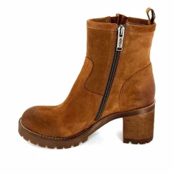 Basic|Bottines<Minka Bottines Bikers à Talons Horace Daim Camel Marron