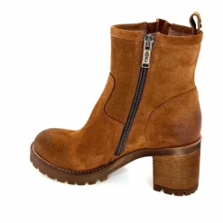 Basic|Bottines<Minka Bottines Bikers à Talons Horace Daim Camel Marron