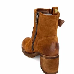 Basic|Bottines<Minka Bottines Bikers à Talons Horace Daim Camel Marron