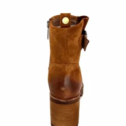 Basic|Bottines<Minka Bottines Bikers à Talons Horace Daim Camel Marron