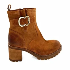 Basic|Bottines<Minka Bottines Bikers à Talons Horace Daim Camel Marron