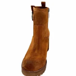 Basic|Bottines<Minka Bottines Bikers à Talons Horace Daim Camel Marron