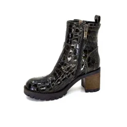 Rock|Bottines<Minka Bottines Bikers Fleur Cuir Coco Meg Marron