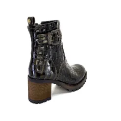 Rock|Bottines<Minka Bottines Bikers Fleur Cuir Coco Meg Marron