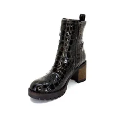 Rock|Bottines<Minka Bottines Bikers Fleur Cuir Coco Meg Marron