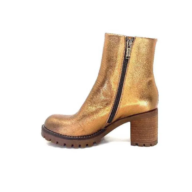 Montagne|Bottines<Minka Bottines Bikers Foly Cuir Dé Or