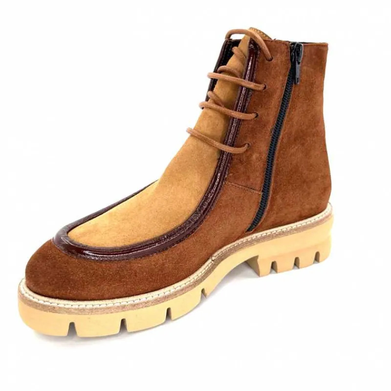 Elégant|Masculin<Ivoire0330 Bottines Derby Ivoire 364 Daim Marron