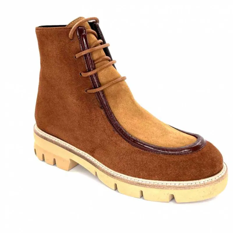 Elégant|Masculin<Ivoire0330 Bottines Derby Ivoire 364 Daim Marron